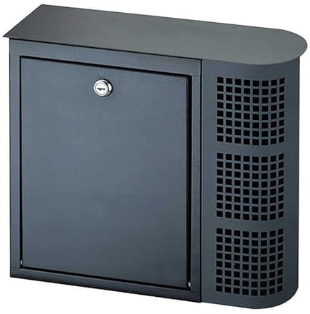 YCXJB Außenbriefkästen, Abschließbarer Wandbriefkasten, Großer Briefkasten mit Zeitungsfach, Briefkasten mit Zeitungsrolle, Sicherer Schlüsselkasten, 37 x 12 x 33 cm(Black)