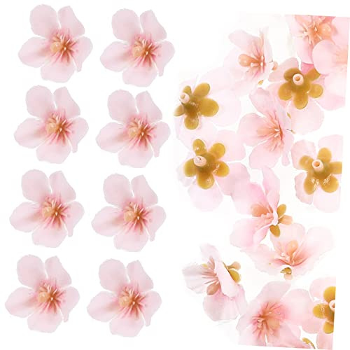 Cabilock 50 Stücke Mini Seide Blätter Künstliche Kirsche Blossom Handwerk Material für Hochzeit