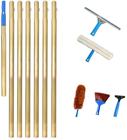 TYHAYJYK Limpiacristales Profesional, Limpiador de Ventanas Extensible con Barra de extensión de 9 m, Limpiador de Ventanas de Mano para Lavar, secar, duchas, baños, cocinas, hogares, Pisos de baldos