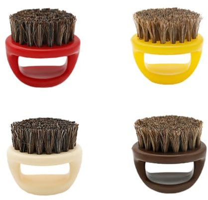 minkissy Bartbürsten-set 4-teilig Borsten Kunststoffgriff Pflegebürste Tragbares Styling-tool Macht Die Haut Weich Vintage-design Abs Zufällige Farbe