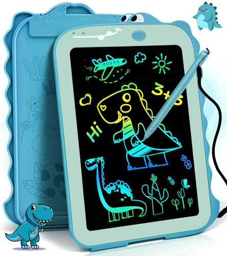 AiTuiTui LCD Drawing Tablet Kids Toys for Girls Boys Age 3 Birthday, Colorful LCD Writing Tablet Educational Toys for 3 4 5 6 7 Year Old, Doodle Pad Travel Games for Autistic Children, Blue