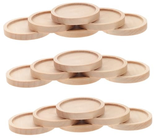 Ensemble De 50 Plateaux Ronds En Bois Pour Bijoux (dimensions Extérieures 30 Mm Intérieures 25 Mm) Pour Projets D'artisanat