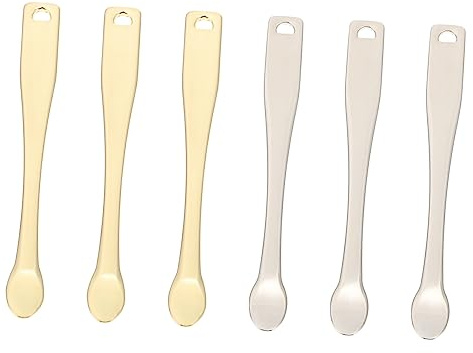 VICASKY Kit de 6 Cucharas para Mascarilla Facial de Aleación de Zinc, Aplicador para Tratamientos Faciales Adecuado para Maquillaje y Viaje, Herramientas para Muestreo y Aplicación