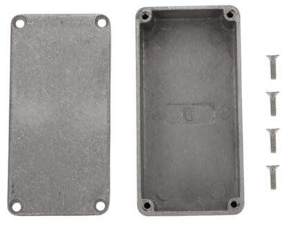 Aluminium Pedalbox 1590g Stomp Kasten Case Silber für Gitarre | 1 Stück, Druckguss Gehäuse mit Filter, Gitarreneffekt Zubehör für Tonanpassung, Leicht zu Verwenden