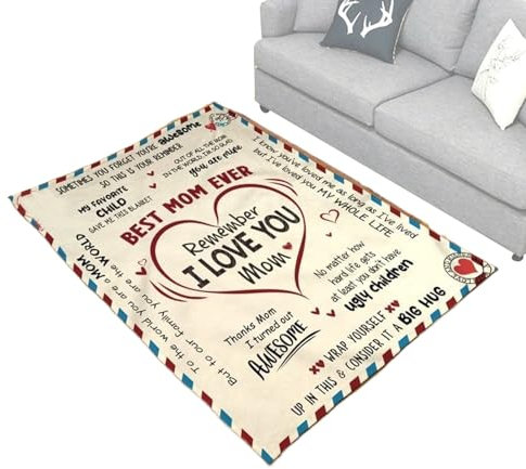 Genérico Manta para Mamá - Mejor Mamá del Mundo Manta de Felpa,para Sofá Cama Dormitorio Sala de Estar Viaje Camping y Picnic