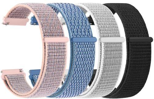 Amzpas Nylon Uhrenarmband 22mm 20mm 18mm Armband mit Schnellverschluss, Klettverschluss und Schnellverstellung Geflochtenes Uhrenarmbänder, Universelles Ersatzarmband für Smartwatch Traditionelle Uhr