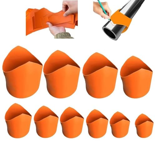 Precision Pipe Saddle Template Cutting Guide,Accurate Arc Edge Contour Tool for Pipe Fitting, Metal Fabrication, Welding & Insulation Cutting Kit