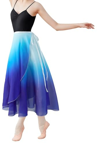 MUNAFIE Ballett Rock Damen Chiffon Wickelrock Ballettkleidung Verstellbare Taille Krawatten Tanz Röcke für Damen und Mädchen