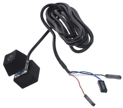 EPIGEIST Rallonge Bouton d'alimentation PC 5 Mètres Câble d'Extension Alimentation Ordinateur Bureau Bouton Externe ABS et Caoutchouc Cordon Pratique pour Accès Facile en Usage