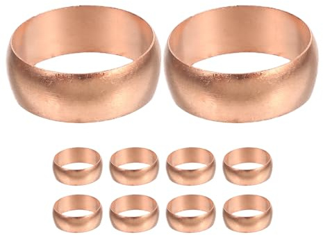 TOVINANNA 10 Pezzi Anelli di Crimpatura in Rame Ø18 per Tubi Acqua e Petrolio, Anelli di Tenuta Pex Industriali, Raccordi a Crimpare per Tubazioni, Sigillatura Sicura per Impianti