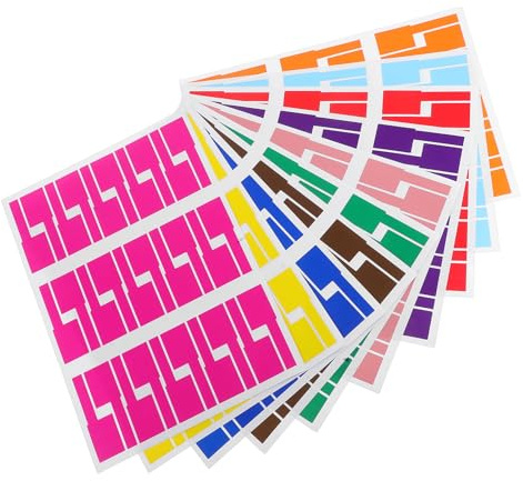 Hemobllo Etiquetas para Cables Eléctricas Autoadhesivas Tipo P, Multicolor 300 Unidades (30 Etiquetas/hoja X 10 Colores), Resistentes a Desgarros, para Organización y Etiquetado Manual