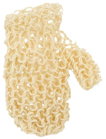 FENICAL 1pcs Exfoliating Mitts Sisal Hemp Bath Shower Scrubber Skin Exfoliator Removing Dead Skin Beige Sturdy Body Peeling Gloves for Bathing