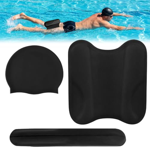 Pull Kick Schwimmbrett, 2-in-1 Pullkick/Schwimmbrett Schwimmhilfe zur Optimierung der Technik und Wasserlage beim Schwimmtraining, Pullbuoy Schwimmen Zubehör für Kinder & Erwachsene, Enthält Badekappe