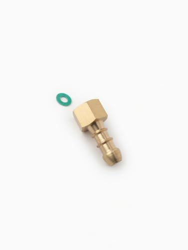 Accesorio hembra de latón BSP de 1/4 pulgadas con boquilla Fulham de 10 mm para manguera de gas LPG I/D de 8 mm | Incluye arandela | Adaptador de gas propano y butano