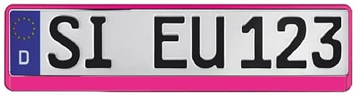 2x ERUSTAR Think Pink! Kennzeichenhalter, pink Kennzeichenunterleger