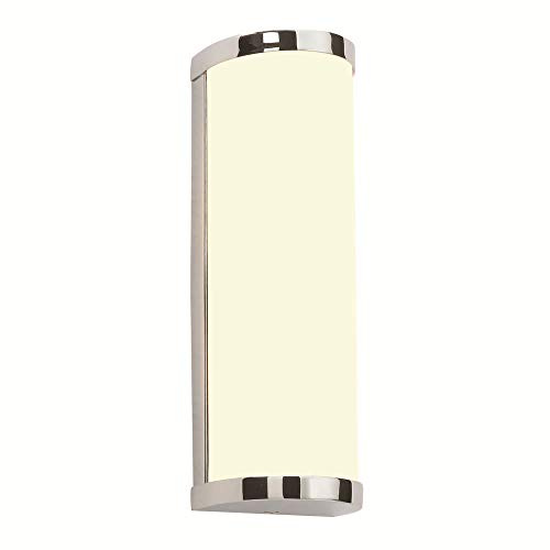 2 Light Bathroom Wall Fitting Chrome with Diffused Glass IP44 LED Compatible Dimmable