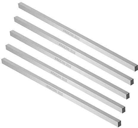 sourcing map 5Pcs Outil de Tournage HSS Foret 6mmx6mmx200mm Outil de Tour Fraise Carré Broyeur Ébauche