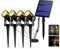 T-SUN Spot Solaire Extérieur 4 pièces Spot Solaire Lampe Solaire Jardin Lampe Solaire Extérieur Etanche 3000K LED Projecteur Solaire avec 12M Câble pour Patio, Cour, Chemins, Arrarbres