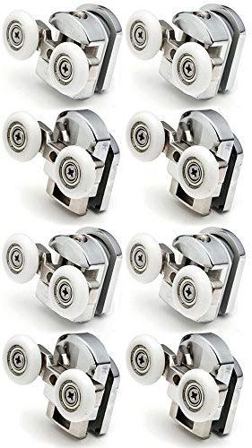 Set di 8 rotelle doppie per porta della doccia, ruote di ricambio per il bagno