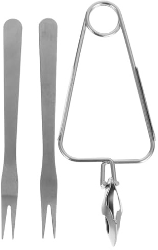 Bread Tong 1 Set Escargot Tongs Fork Set Stainless Steel Cooking Tongs Snail Escargot Tongs Dessert Fork BBQ Clip Clamp for Restaurant Serving Ice Tongs