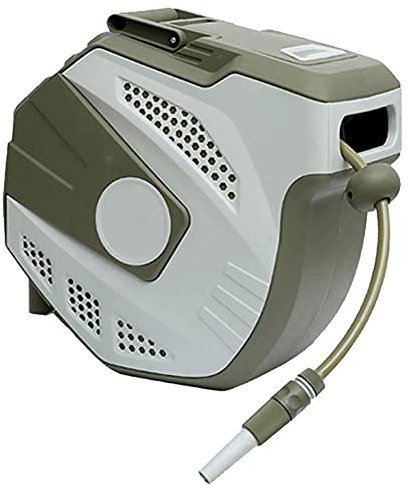 MNSSRN Gartenschlauch-Rolle, automatischer Lagerautomat für Waschen, beliebige Längenschloss, langsames Rücklaufsystem, einziehbarer Gartenschlauch Rolle,25m