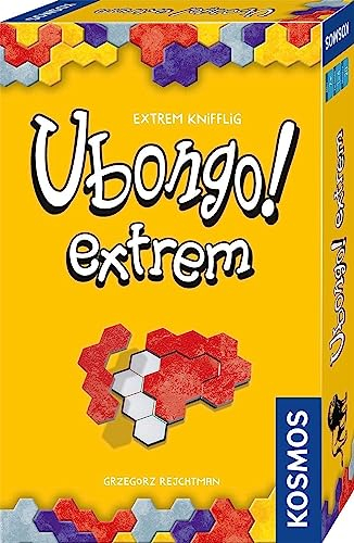 KOSMOS 712686 Ubongo! extrem, Das bekannte Legespiel als extra kniffliges Mitbringspiel für 1 bis 4 Personen, ab 7 Jahre, Familienspiel, Gesellschaftsspiel, Reisespiel, kleines Geschenk, Mitbringsel