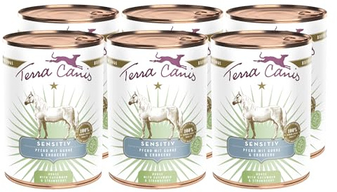 Terra Canis Cavallo con cetriolo, Sensitive cibo umido per cani, 6x400g