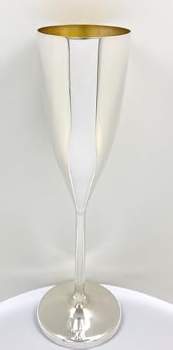 FLUT LISCIO IN ARGENTO 800 CON INTERNO DORATO PESO 157 G ALTO 23 CM DIAMETRO BASE 7 CM