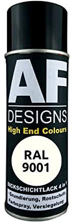 Alex Flittner Designs Vernice antiruggine 4 in 1 RAL 9001 bianco crema metallo vernice protettiva spray vernice antiruggine bomboletta spray