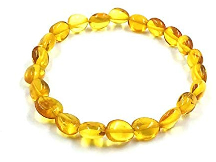 Bracciale in ambra naturale del Baltico - perle d'ambra lucidate - Gioielli in ambra per adulti 19 cm