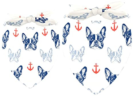 Hundehalstuch, 2 Stück, französische Bulldogge, Muster, Haustierschal, Chiffon-Halstuch, Dreieck-Lätzchen, Zubehör für kleine, mittelgroße und große Hunde, Welpen, Haustiere