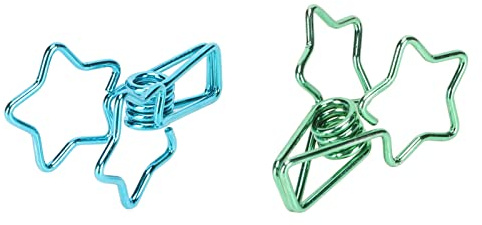 100 Stück Stern-Binder-Clips, Klemmen, Ringe, Metall, Büroklammern, Lustige Lesezeichen-Markierungsclips für die Organisation von Office-Dokumenten