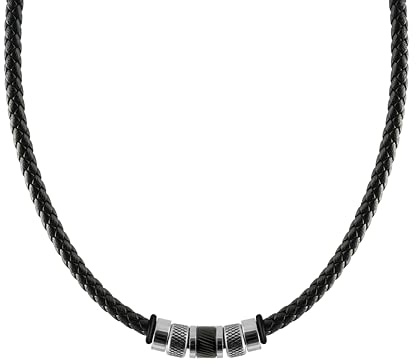 Cadena para Collar Hombre, Collar de Cordón para Hombre, Colgante de Estilo Clásico Collars para Hombres, con Hebilla de Acero Inoxidable para el día a día y Como regalo para Fiestas y Cumpleaños