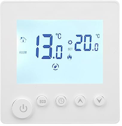 FTVOGUE Termostato, Termostato Digitale con Telecomando con Display LCD, Termostato Programmabile per Riscaldamento con, Termoregolatori (Senza Wi-Fi)