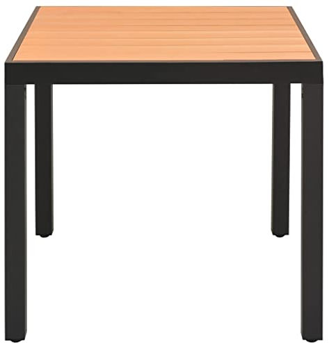 HETFTJN Bierzelttisch Campingtische Stehtische Picknicktisch - Garten-Esstisch WPC Aluminium 80 x 80 x 74 cm Braun für Outdoor Terrasse Aufenthaltsraum Garten