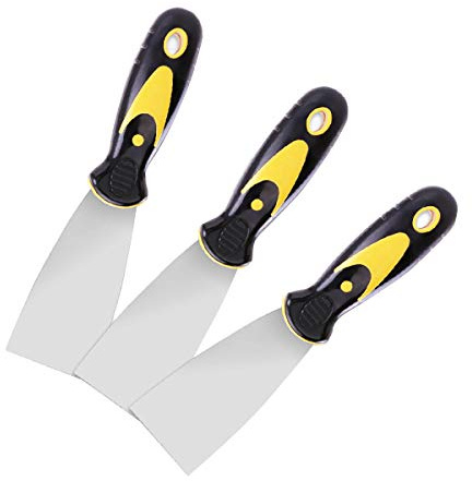 CTRSM Schaber, Füllmesser, Spachtel, 3 Stück Kittschaber, Spachtel, Metallschaber-Werkzeug for Trockenbau-Finish, Gipsabschaben, Abziehbilder, Tapeten/2 Zoll(2 inch)