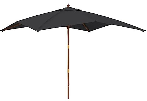 Annlera Garten-Sonnenschirm Balkonschirm Marktschirm Moderne Outdoor-Schirm Tischschirm Strandschirm Gartenmöbel Moderne und Elegante Design Wasserdicht und Sonnenschutz Schwarz 300x300x273 cm