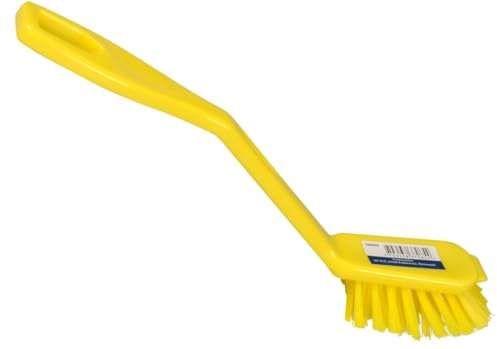 ABENA Yellow Washing Up Brush |23.5cm Dish Washing Brush| PP Plastic Dish Brushes For Washing Up With Nylon Bristles. Effective and efficient washing up brushes for use as washing brushes for dishes.