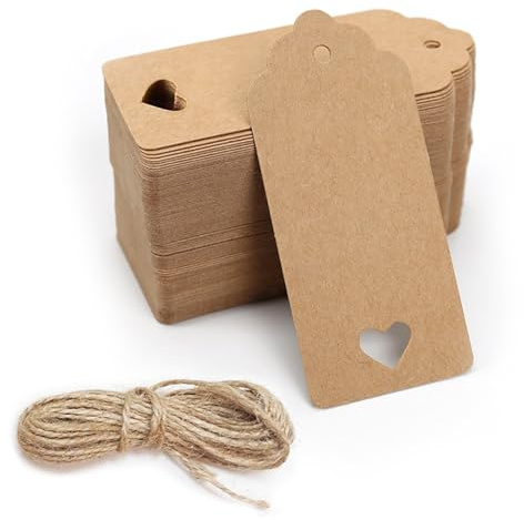 Geschenkanhänger Kraftpapier 100 Stk Etiketten Kraftpapier Geschenk Anhänger Geschenkanhänger Papieranhänger zum Beschriften für Hochzeit