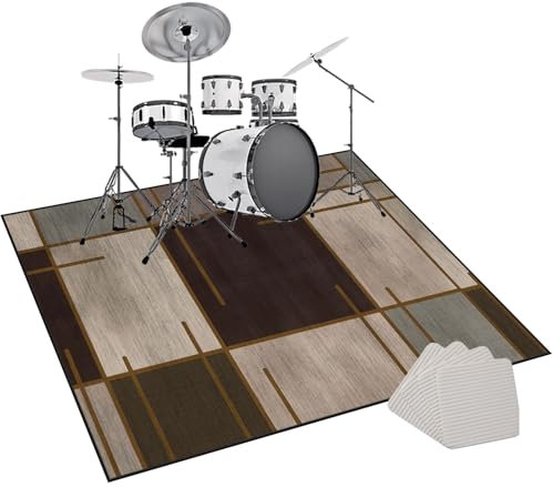 Schlagzeugteppich Drum Teppich Schlagzeug Teppich Schallschutz Teppich rutschfeste Trommel Teppiche Trommelteppich Quadratische Schallschutzdecke Für Bass Drum Snare Schallschutzmatte 200 x 160 cm