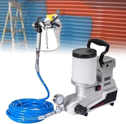 FJYAWEN Pistola a Spruzzo Airless da 1600 W, Pistola a Spruzzo Ad Alta Pressione, Pistola a Spruzzo da Parete con 3 velocità Regolabili, capacità 2 L, Tubo da 5 M