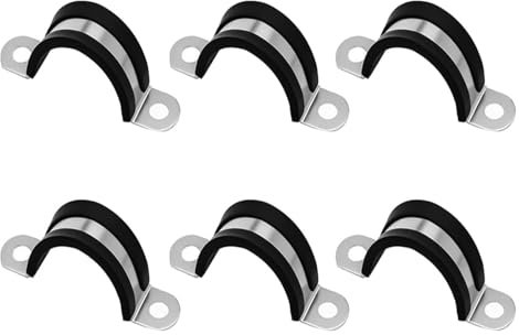 Rohrschelle, Schlauchschellen aus Edelstahl, Rohrbandschelle, 6-tlg. U-förmiger Rohrclip aus Edelstahl 304 mit zwei Löchern zur Rohrbefestigung(28mm)(30mm)