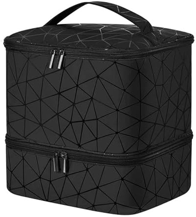 Sac De Rangement De Manucure - Étui De Voyage De Vernis À Ongles, Pochette À Double Couche | Organisateur De Transport Cosmétique Pour Sèche-linge, Bouteilles Polonaises, Kit De Salon, Outils Techniqu