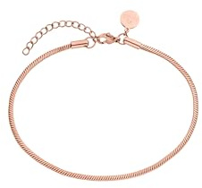 Purelei Flare Fußkettchen – Viereckige Snake-Chain – Edelstahl vergoldet – Verstellbar 21–25 cm – Statement Fußschmuck für den Sommer – Gold/Silber/Roségold (Rosegold)