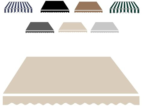 Esterno Tessuto per Tende da Sole Retrattile Tessuto, 2.0m 2.5m 3.0m 3.6m 4m 5m Telo di Ricambio per Tende Parasole Retrattile, Terrazzo Telo per Tende da Sole(Beige,400x250cm)
