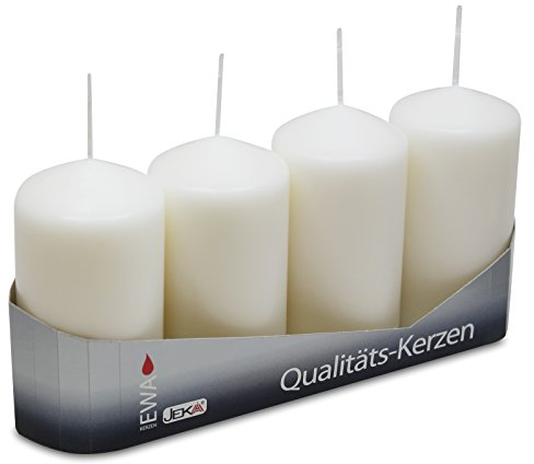 OLShop AG 3er Pack Stumpenkerzen weiß, ca. 50 x 100 mm (3 x 4 Stück) Kerze Kaminkerze Laternenkerze Dekoration