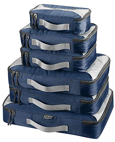 G4Free 3pcs/6pcs/7pcs Packing Cubes Organizer Koffer Organizer Koffer Gepäck Reise-Set Dunkelblau