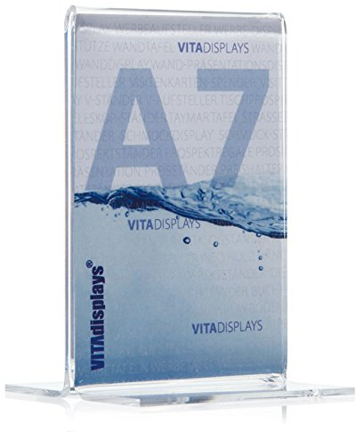 10 Stück Werbeaufsteller als T-Ständer/T-Aufsteller im DIN A7 Hochformat, transparenter Tischaufsteller aus original PLEXIGLAS® (10er Pack)