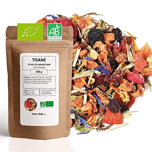 Tisane pour les enfants - Fraise Frambroise - Tisane en vrac Bio - 100g (40 tasses) - 100% Agriculture Biologique - Mes-Thés