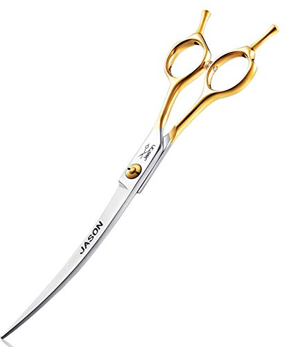 JASON 7,5 Zoll Gebogene Hundeschere Fellschere Fellpflegeschere Fellpflege für Hunden Katzen
